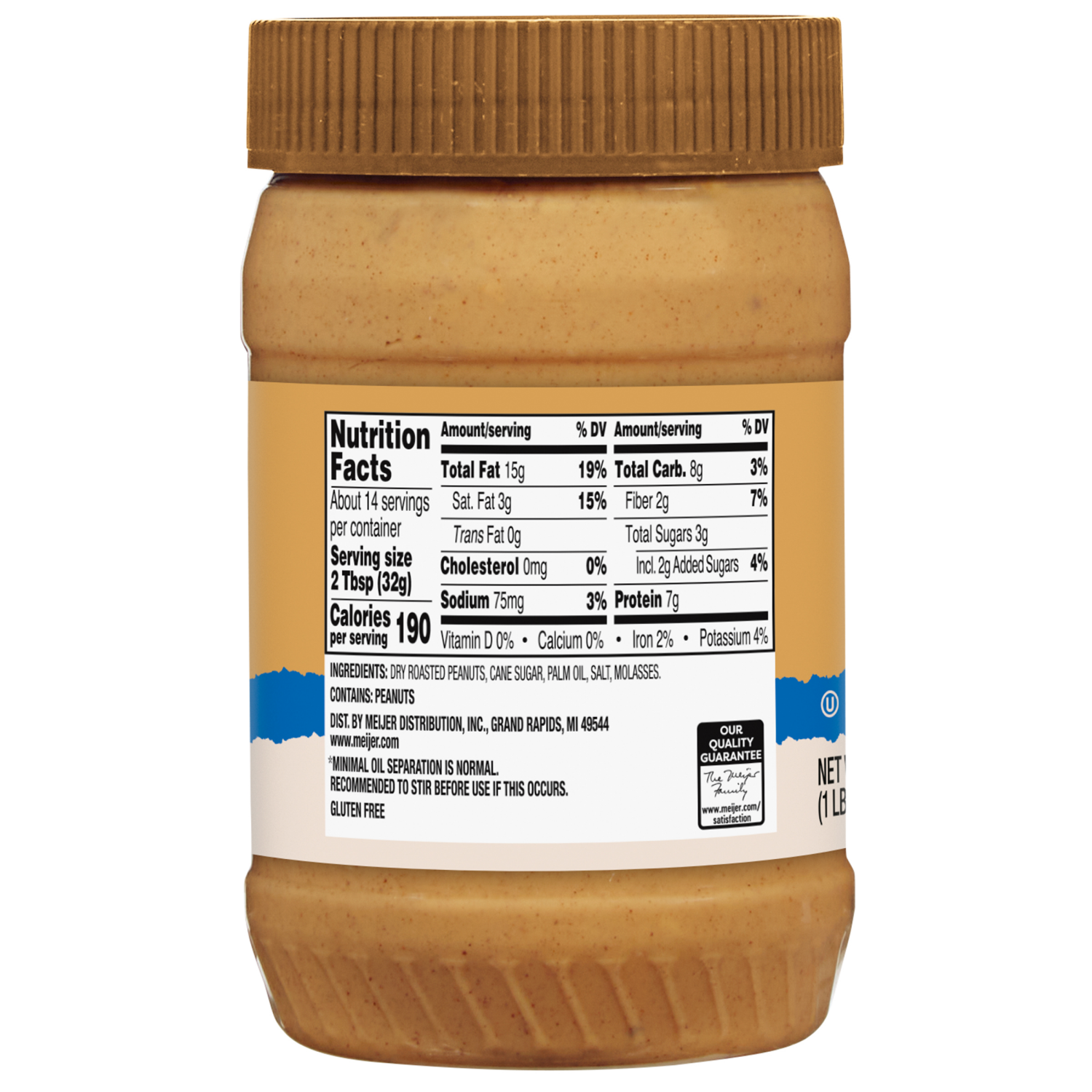 slide 2 of 3, True Goodness No Stir Crunchy Peanut Butter Spread, 16 oz