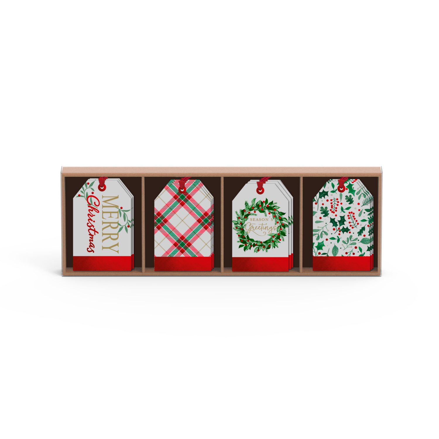 slide 1 of 1, December Home Gift Tags Handmade Tags Plaid, 12 ct