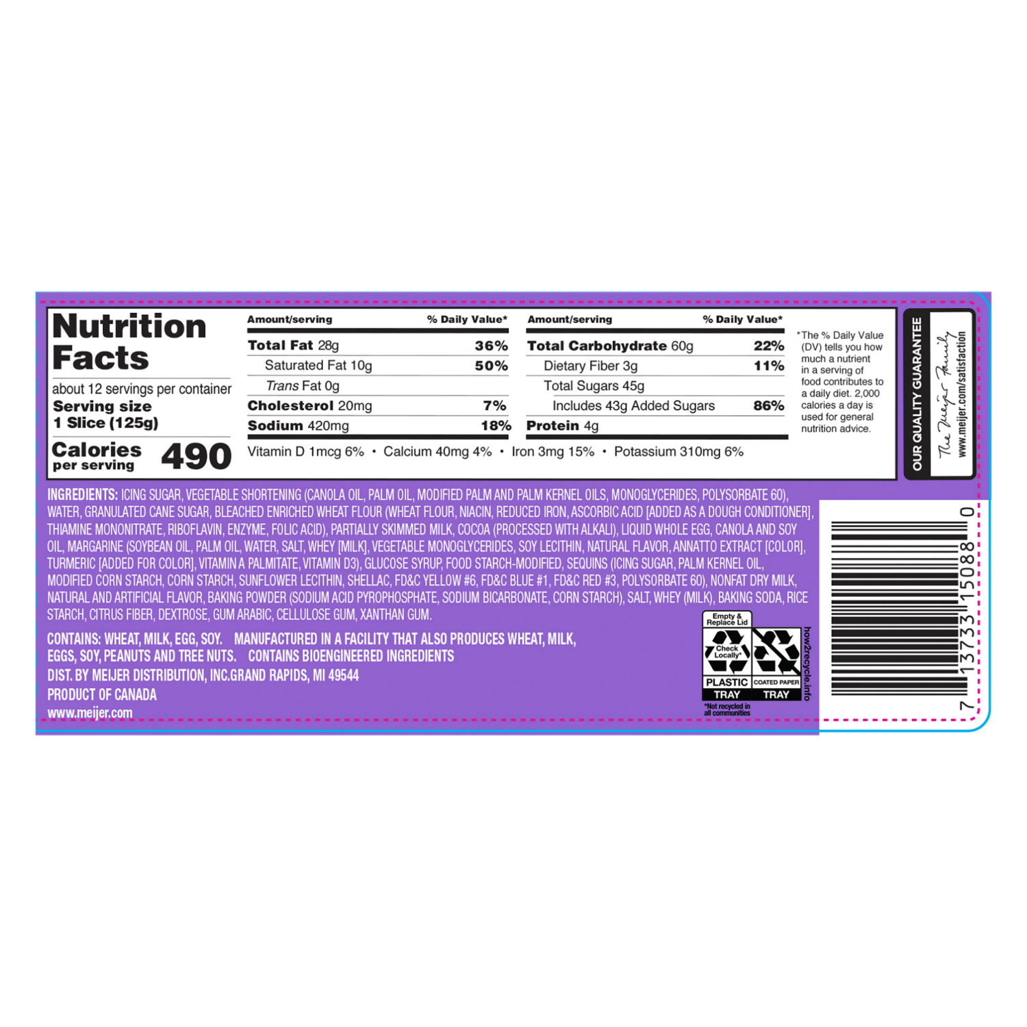 slide 2 of 5, Fresh from Meijer Chocolate Celebration Cake, 1/4 Sheet, 1/4 sheets