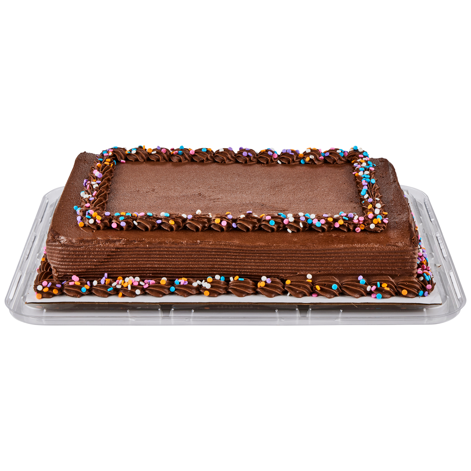 slide 5 of 5, Fresh from Meijer Chocolate Celebration Cake, 1/4 Sheet, 1/4 sheets