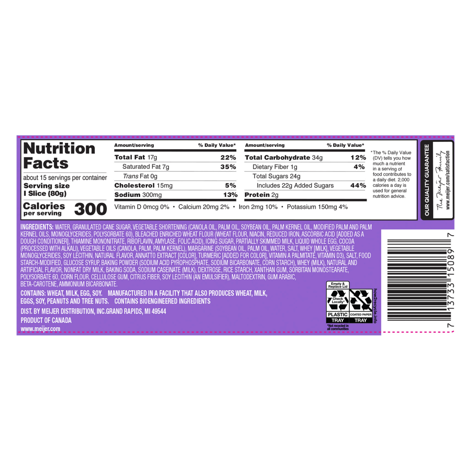 slide 2 of 5, FRESH FROM MEIJER FFM Cookies n Crème 1/4, 42.4 oz