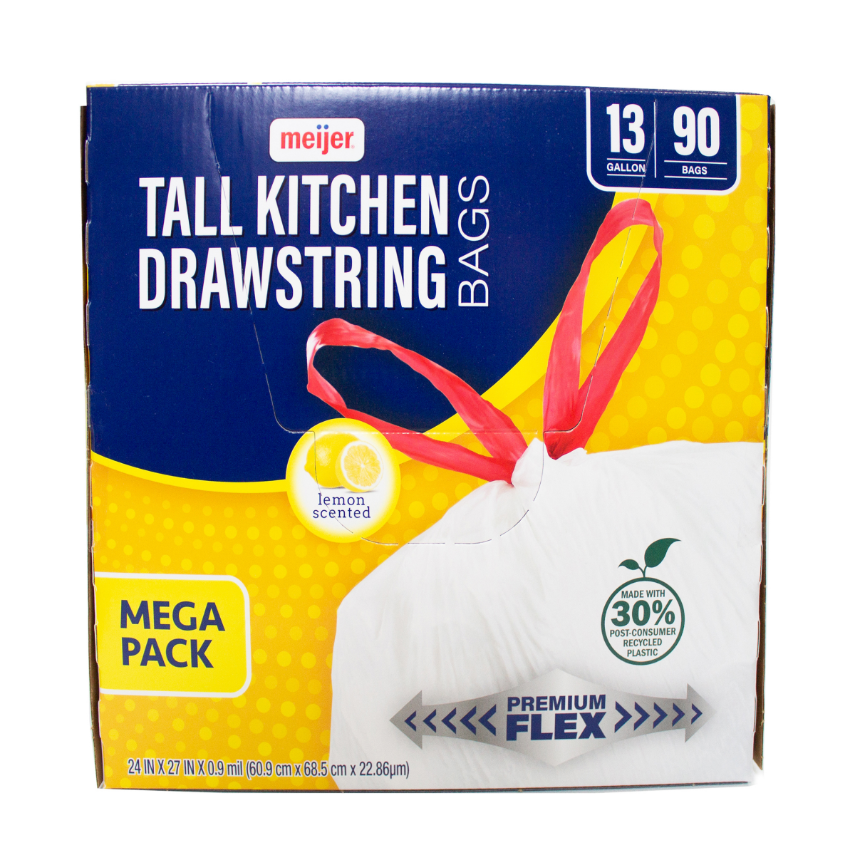 slide 1 of 3, Meijer Kitch Bag Flx Lemon, 13 gram, 90 ct