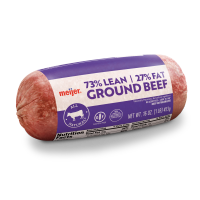 slide 3 of 13, Meijer 73/27 Ground Beef 1 LB Roll, 1 lb