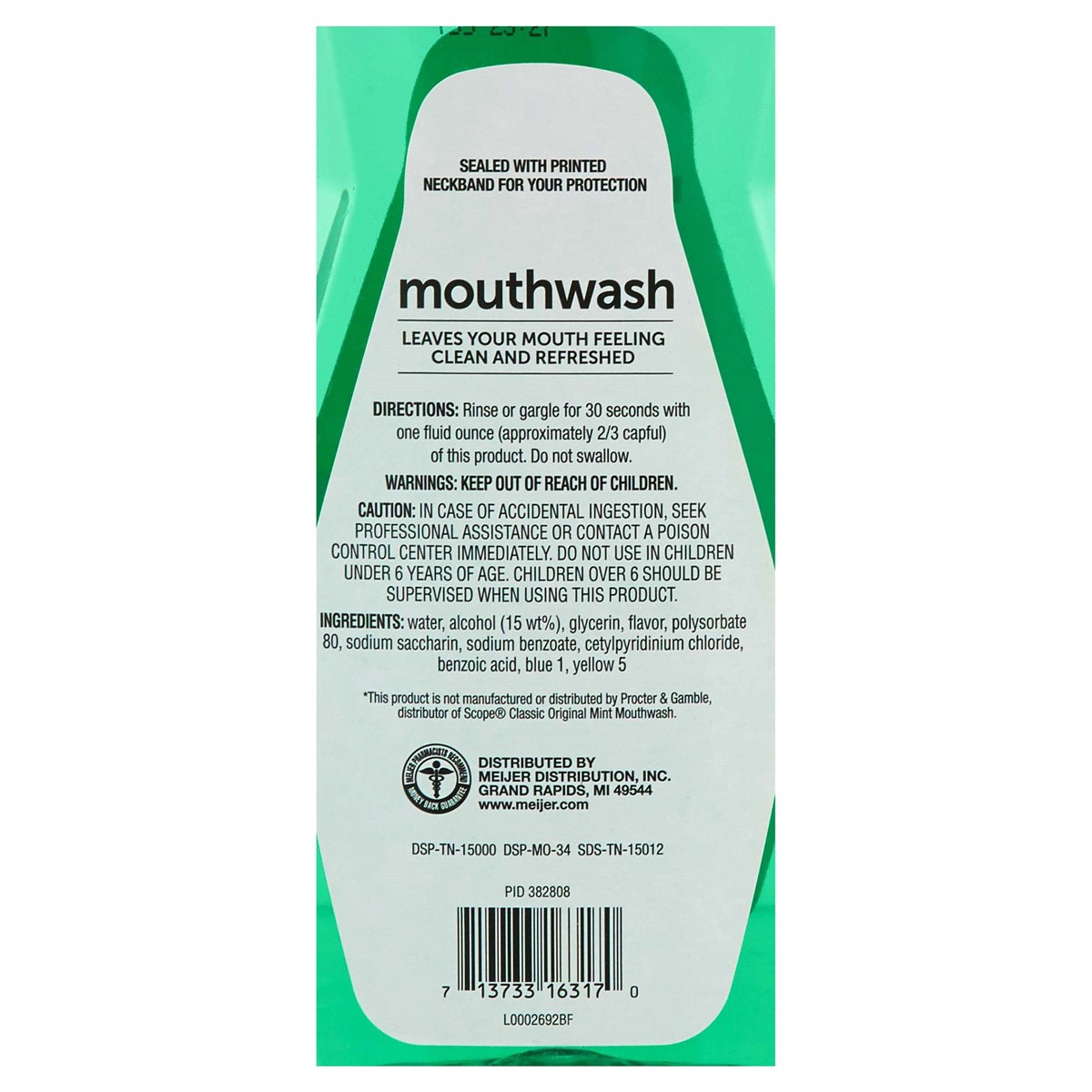slide 2 of 2, Meijer Refreshing Mint Mouthwash, 33.8 oz