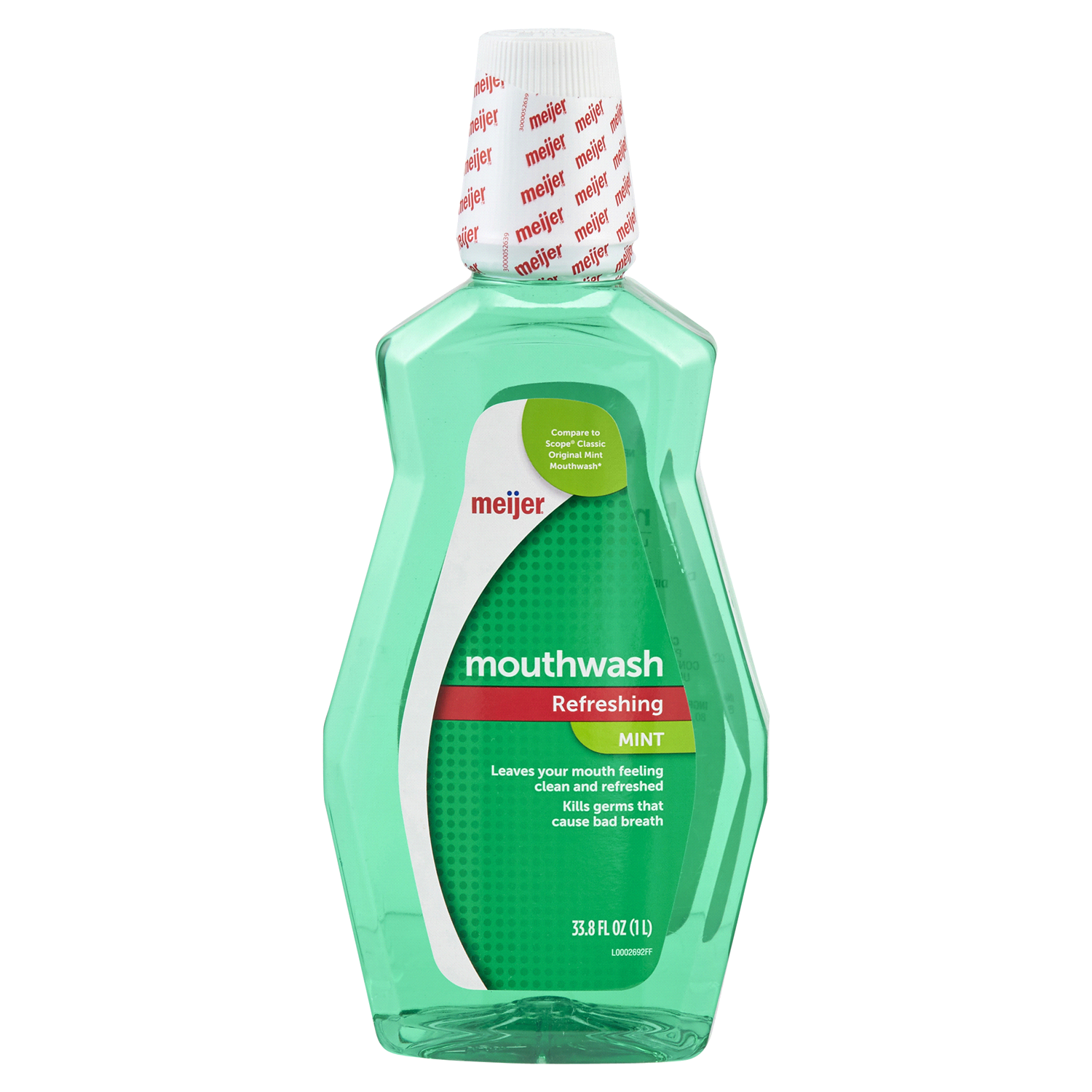 slide 1 of 2, Meijer Refreshing Mint Mouthwash, 33.8 oz