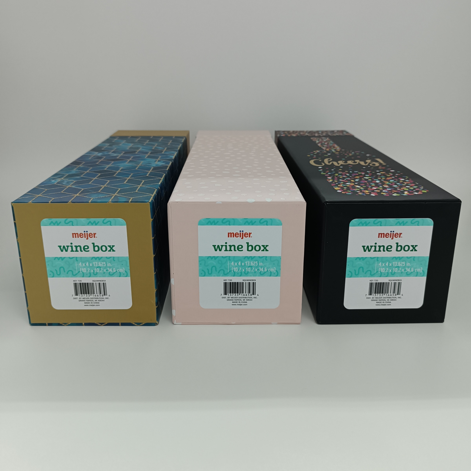 slide 3 of 8, Meijer Square wine box, Assorted Styles, 3 ct