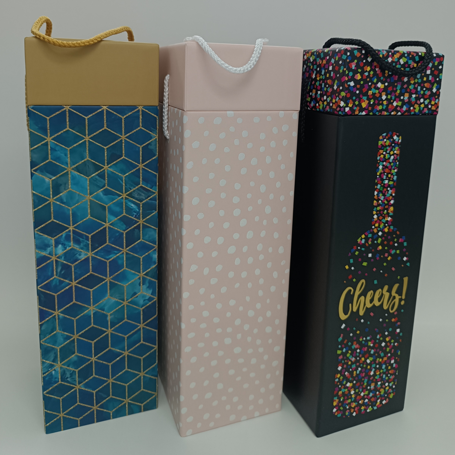 slide 2 of 5, Meijer Square wine box, Assorted Styles, 3 ct