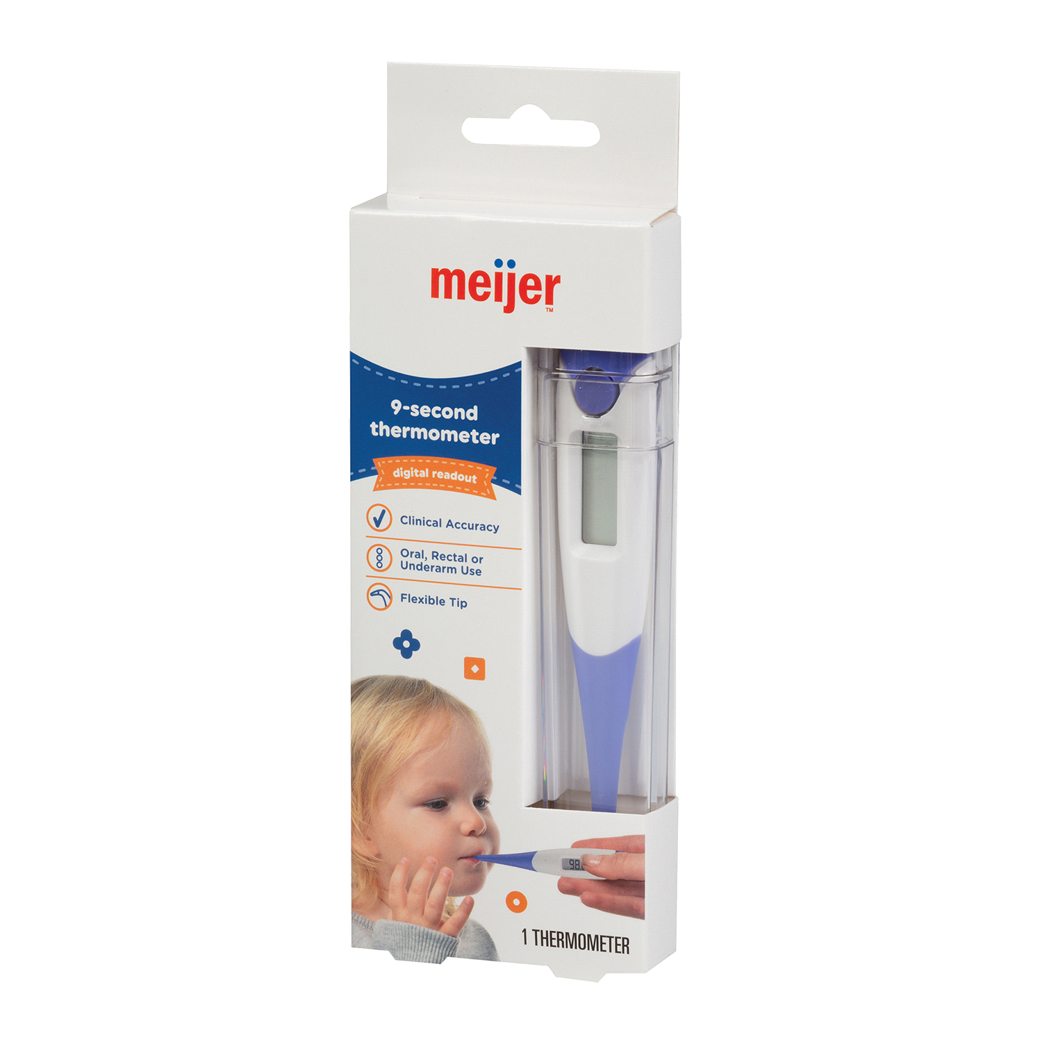 slide 2 of 3, Meijer Baby 9-Second Digital Thermometer, 1 ct