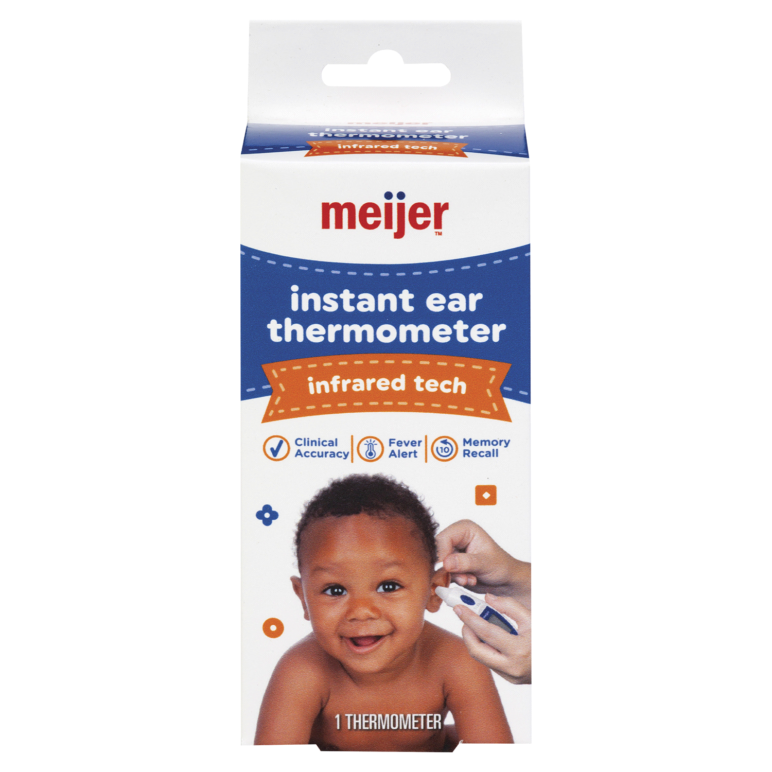 slide 1 of 3, Meijer Baby Instant Digital Ear Thermometer, 1 ct