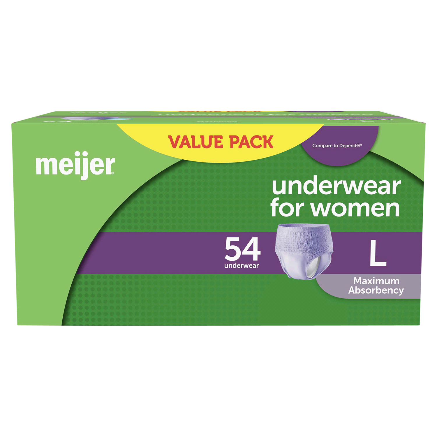 slide 1 of 4, Meijer Underwear for Women, Maximum Absorbency, Large, 54 ct, 54 ct