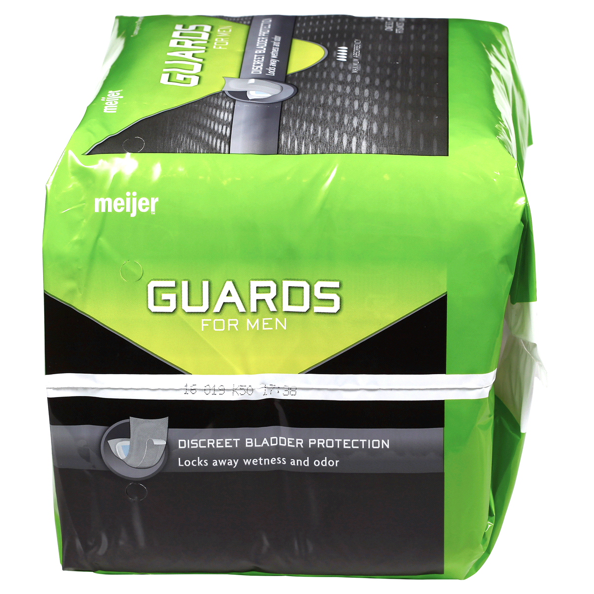 slide 3 of 6, Meijer Guards for Men, Maximum Absorbency One Size Fits Most, 52 ct