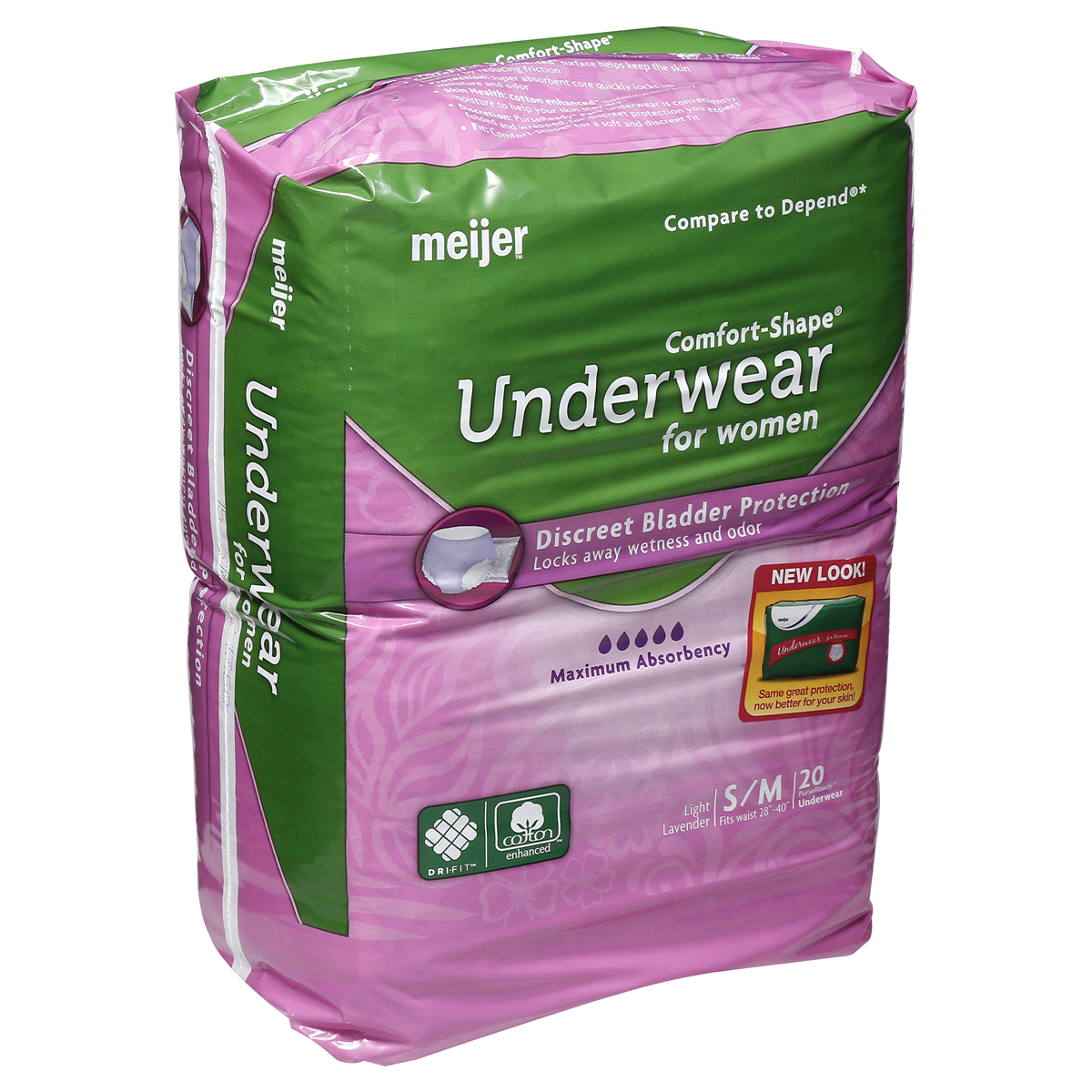 slide 5 of 7, Meijer Underwear for Women, Maximum Absorbency, Small/Medium, 20 ct
