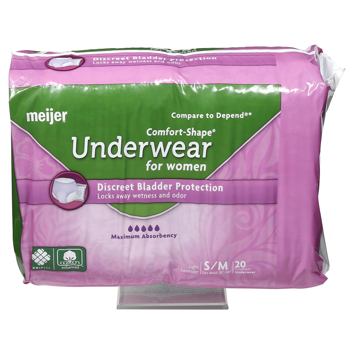 slide 6 of 7, Meijer Underwear for Women, Maximum Absorbency, Small/Medium, 20 ct