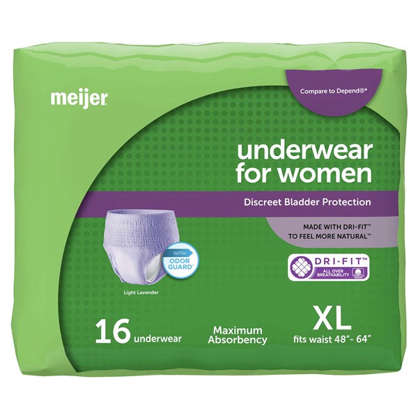 slide 13 of 17, Meijer Underwear for Women, Maximum Absorbency, Extra Large, 16 ct