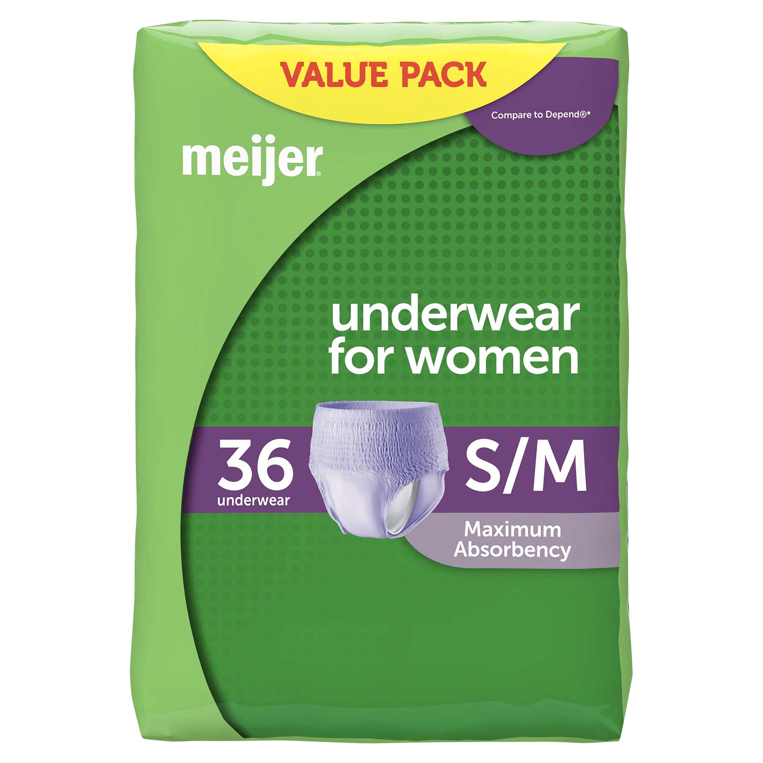 slide 1 of 4, Meijer Underwear for Women, Maximum Absorbency, Small/Medium, 36 ct