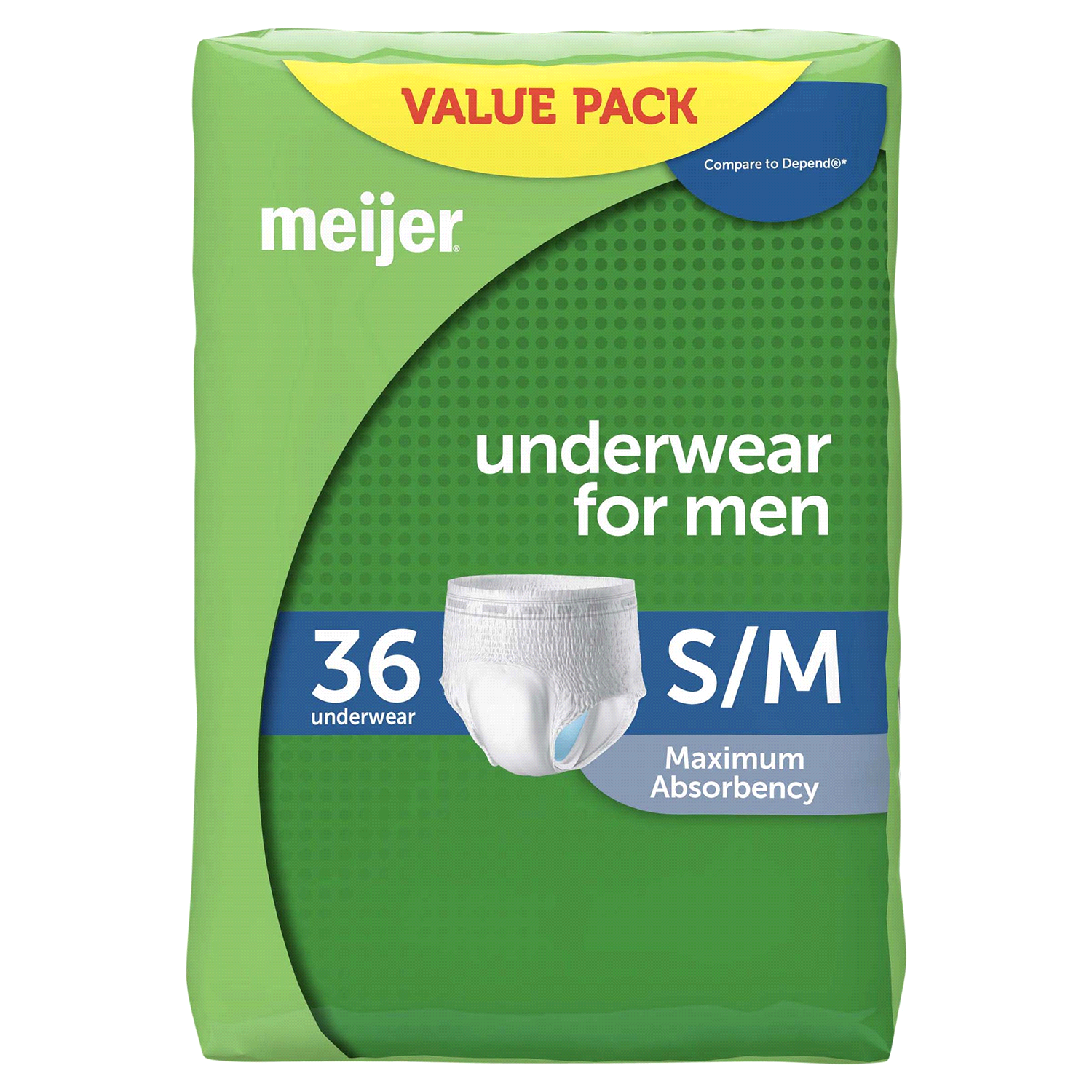 slide 1 of 4, Meijer Underwear for Men, Maximum Absorbency, Small/Medium, 36 ct