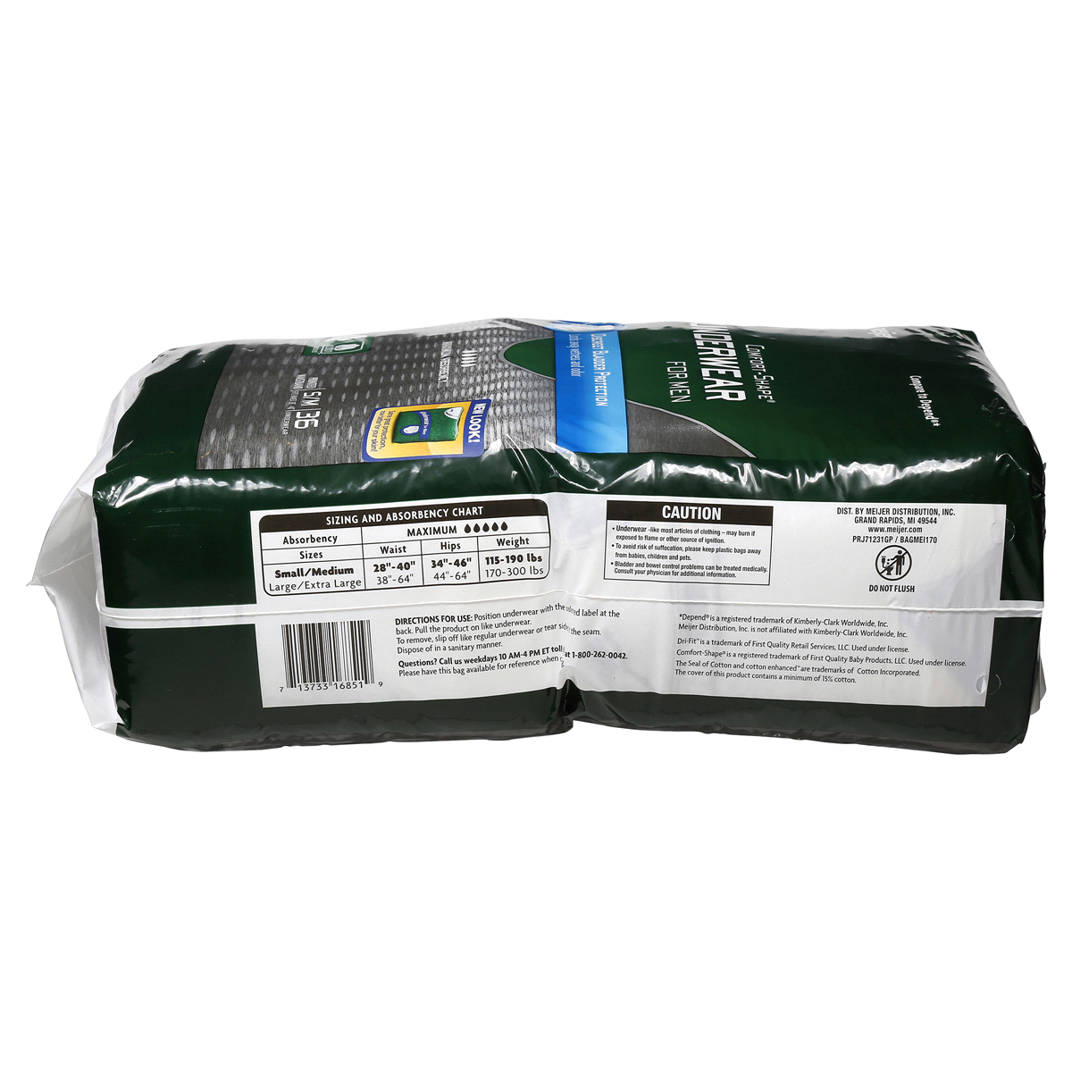 Meijer Underwear for Men, Maximum Absorbency, Small/Medium 36 ct Shipt