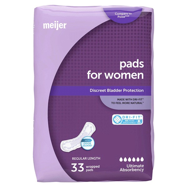 slide 7 of 21, Meijer Bladder Control Pads, Ultimate Absorbency, 33 ct