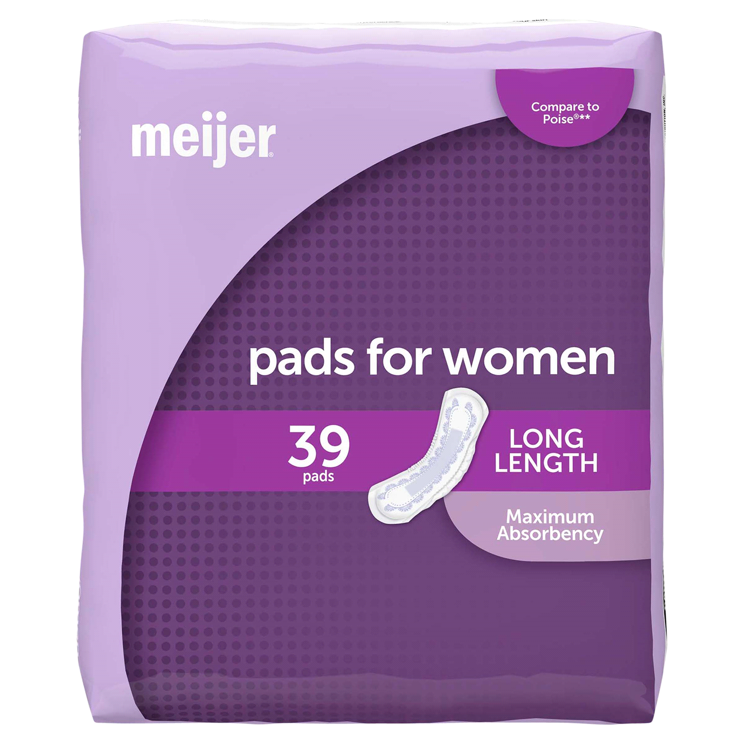 slide 1 of 4, Meijer Bladder Control Pads, Maximum Absorbency, Long Length, 39 ct