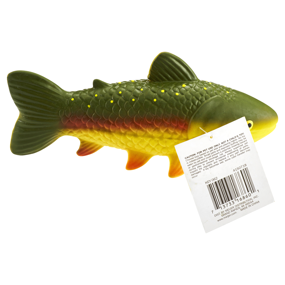 slide 2 of 2, Meijer Latex Fish Dog Toy, Assorted Colors/Styles, 1 ct