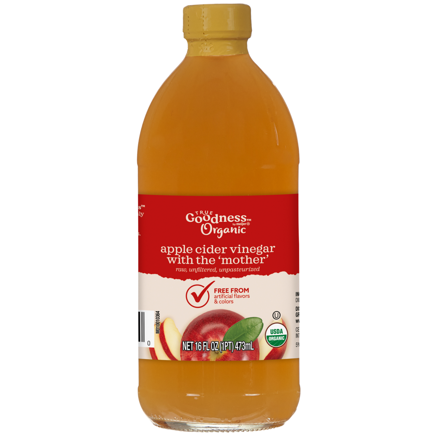 slide 1 of 3, True Goodness Organic Raw Unpasteurized Apple Cider Vinegar, 16 oz