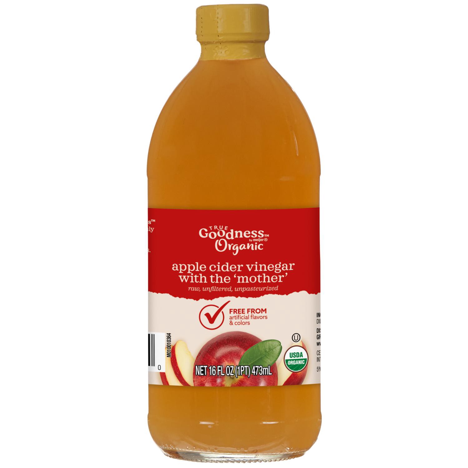 slide 1 of 3, Organic Raw Unpasteurized Apple Cider Vinegar, 16 Oz, 16 oz