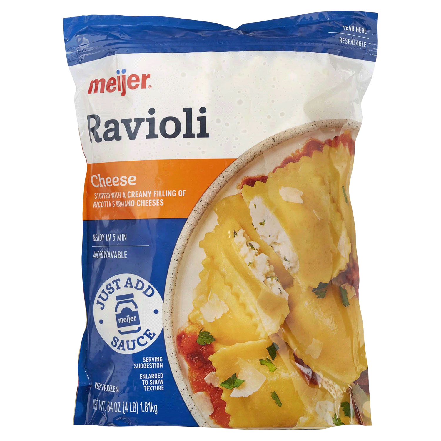 slide 1 of 5, Meijer Cheese Ravioli, 64 oz