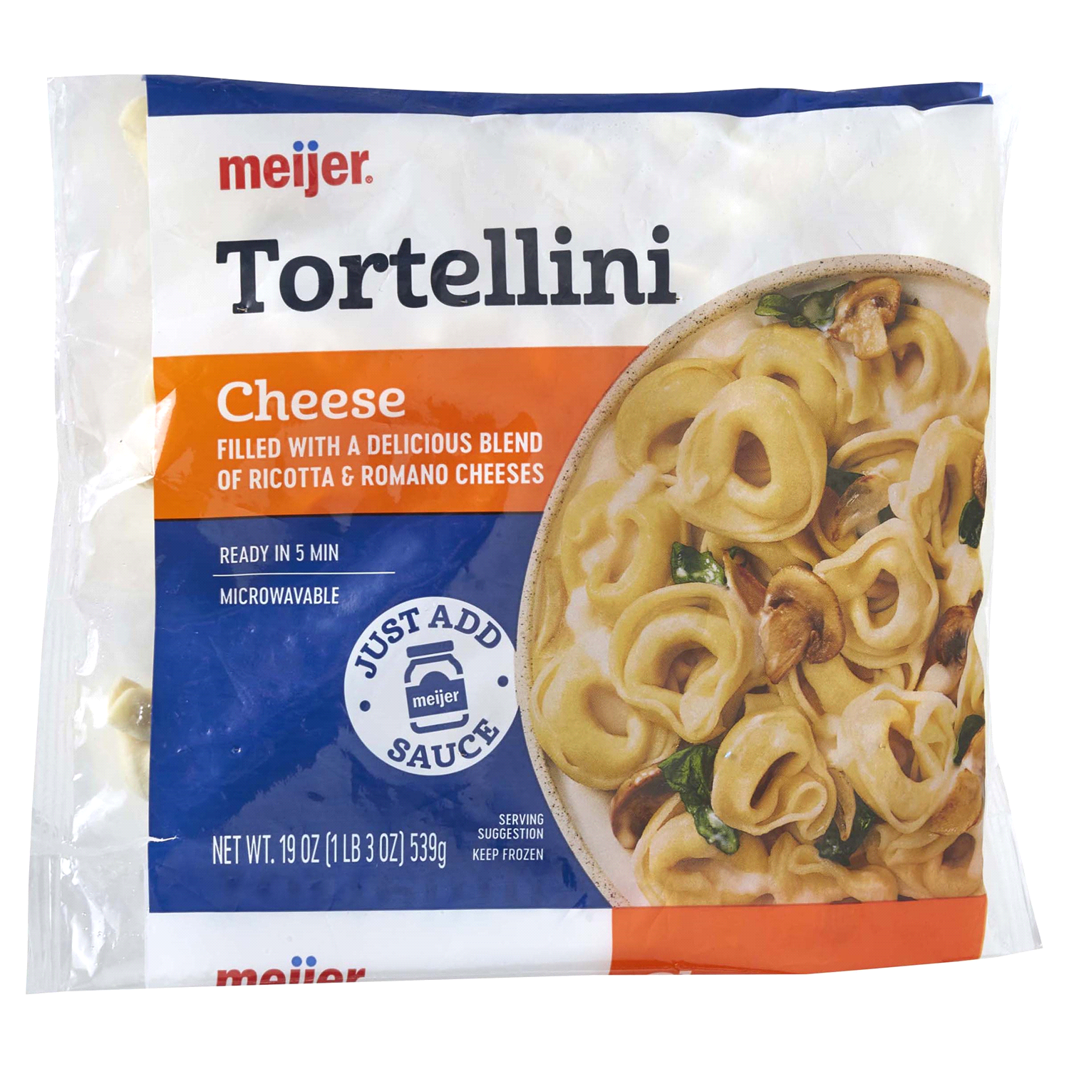 slide 5 of 5, Meijer Cheese Tortellini Pasta, 19 oz