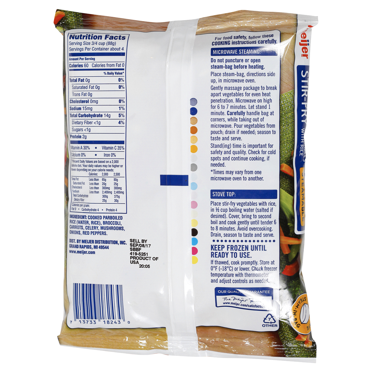 slide 2 of 2, Meijer Steamable Stir Fry Veg with Rice, 12 oz