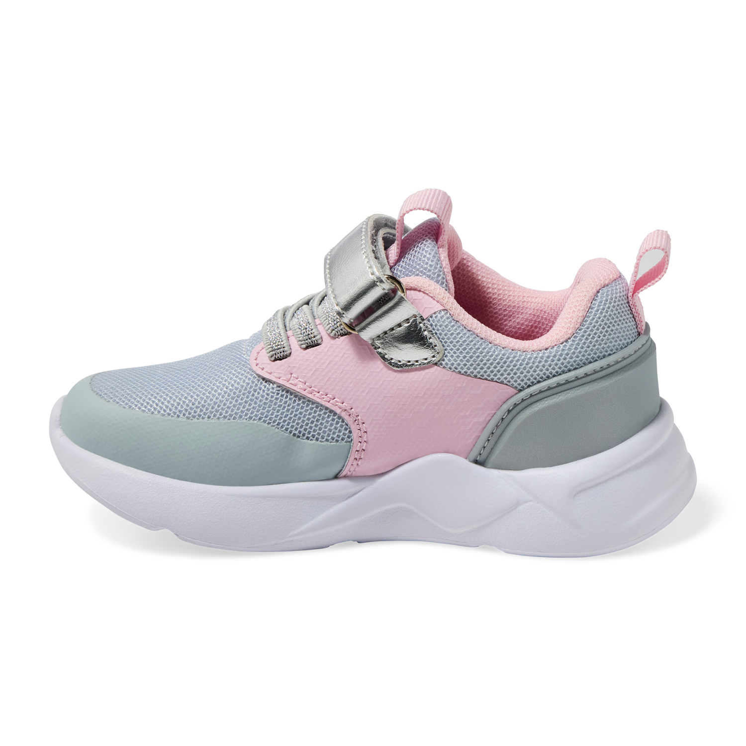 slide 4 of 6, Falls Creek Kids Toddler Girls' Skylar R Athletic Shoe, Grey/Pink/Silver, size 6, 1 ct