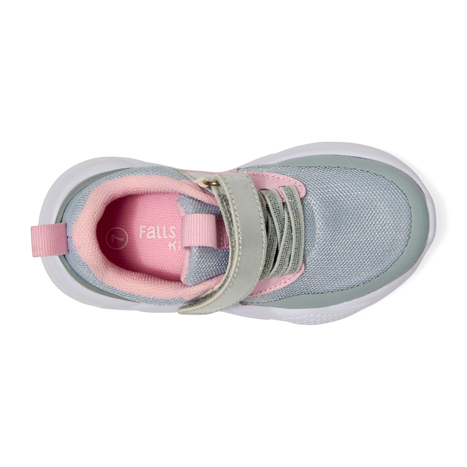 slide 6 of 6, Falls Creek Kids Toddler Girls' Skylar R Athletic Shoe, Grey/Pink/Silver, size 7, 1 ct