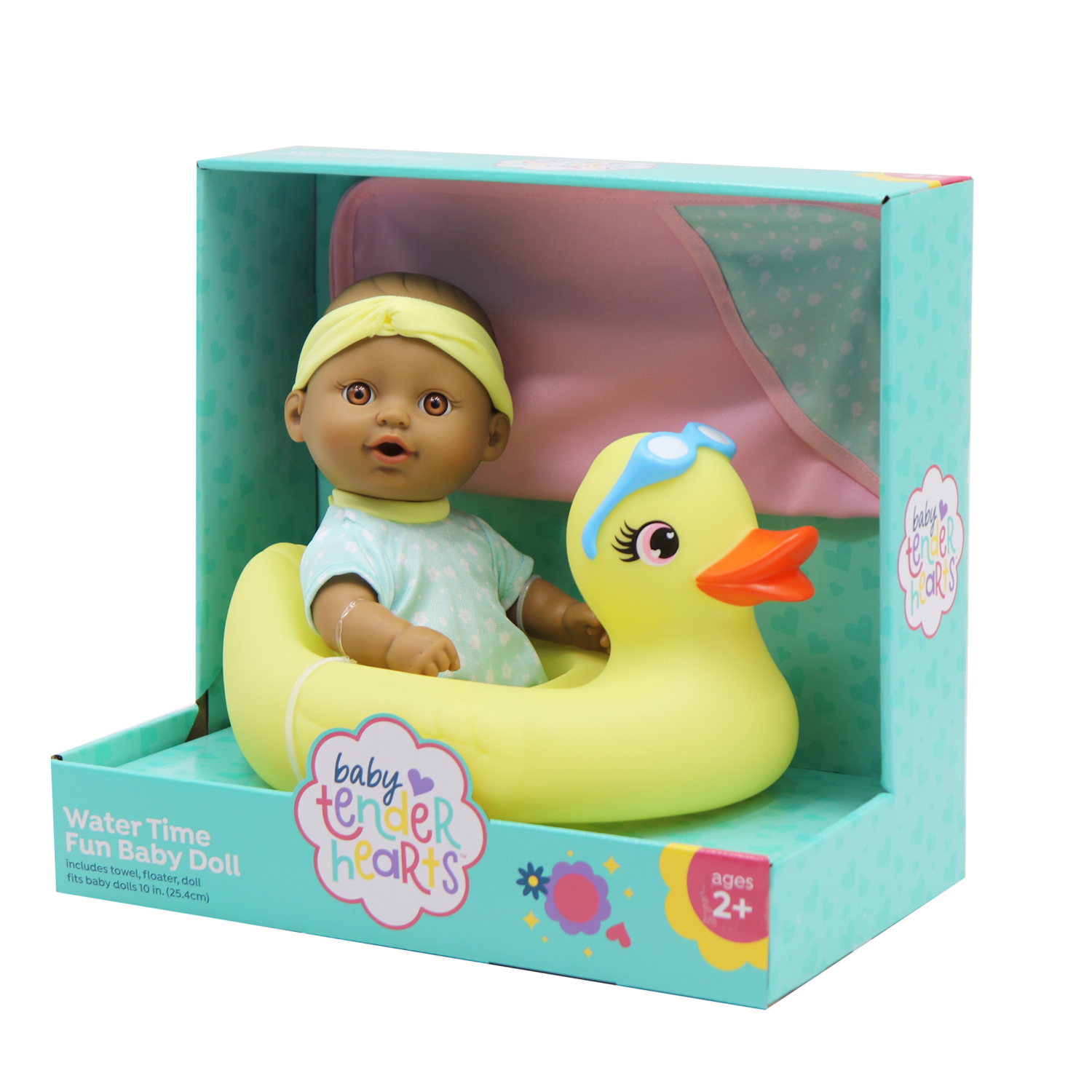 slide 2 of 5, Baby Tender Heart Water Time Fun Baby Doll with Toy, 10", 10 in