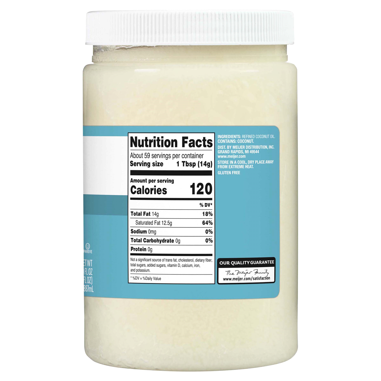 slide 3 of 3, MEIJER REFINDED COCONUT OIL - 30 oz, 30 oz