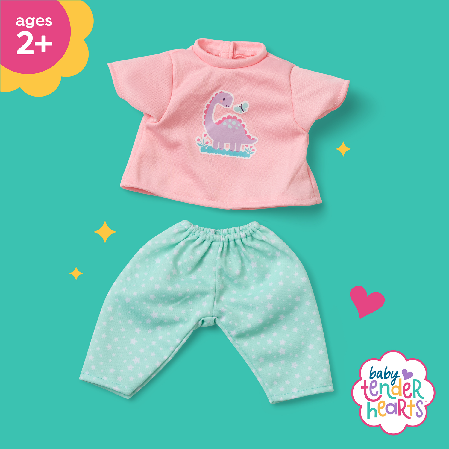 slide 3 of 3, Baby Tender Hearts Baby Doll Outfits, Fits 15" - 16", 15 in