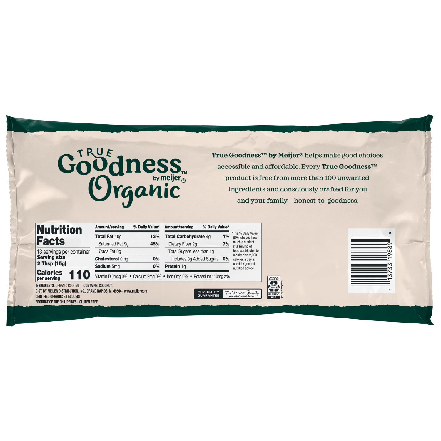 slide 2 of 2, True Goodness Organic Unsweetened Coconut Flakes, 7 oz