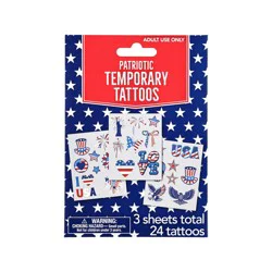 Meijer Corporate Seasonal Mcs Patriotic Temparary Tattoo 24pcs