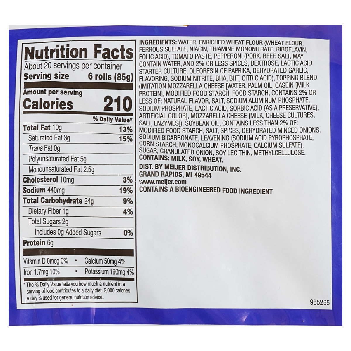 slide 3 of 3, Meijer Pepperoni Pizza Snack Rolls, 120 ct