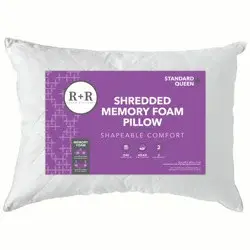 R+R Shredded Memory Foam Pillow, Standard/Queen