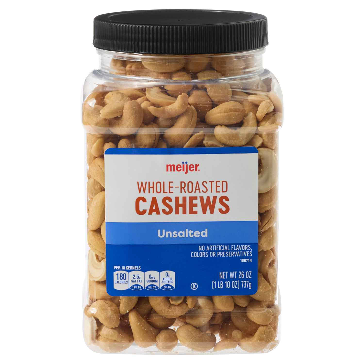 slide 1 of 3, Meijer Unsalted Whole Roasted Cashews, 26 oz