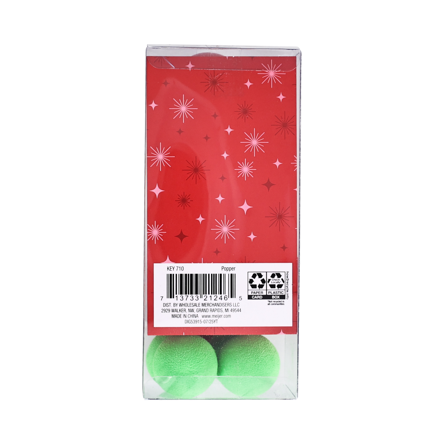 slide 2 of 4, December Home Squeeze Ball Popper, 5 in