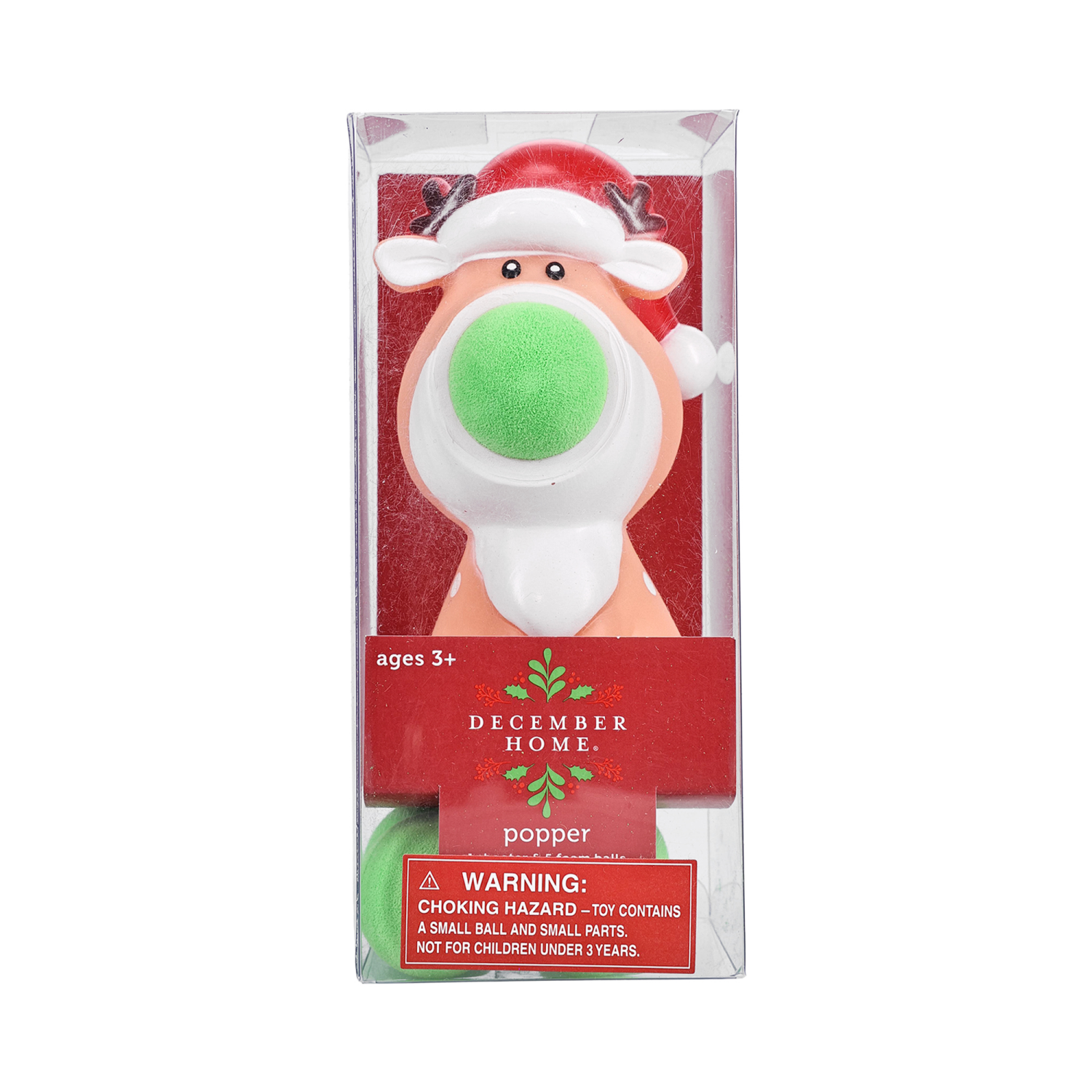 slide 1 of 4, December Home Squeeze Ball Popper, 5 in