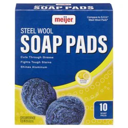 Meijer Steel Wool Soap Pads Lemon, 10 ct