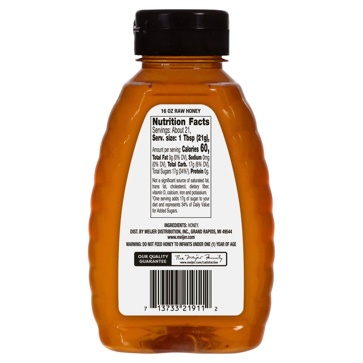 slide 2 of 2, Meijer Raw Honey 16Oz, 16 oz