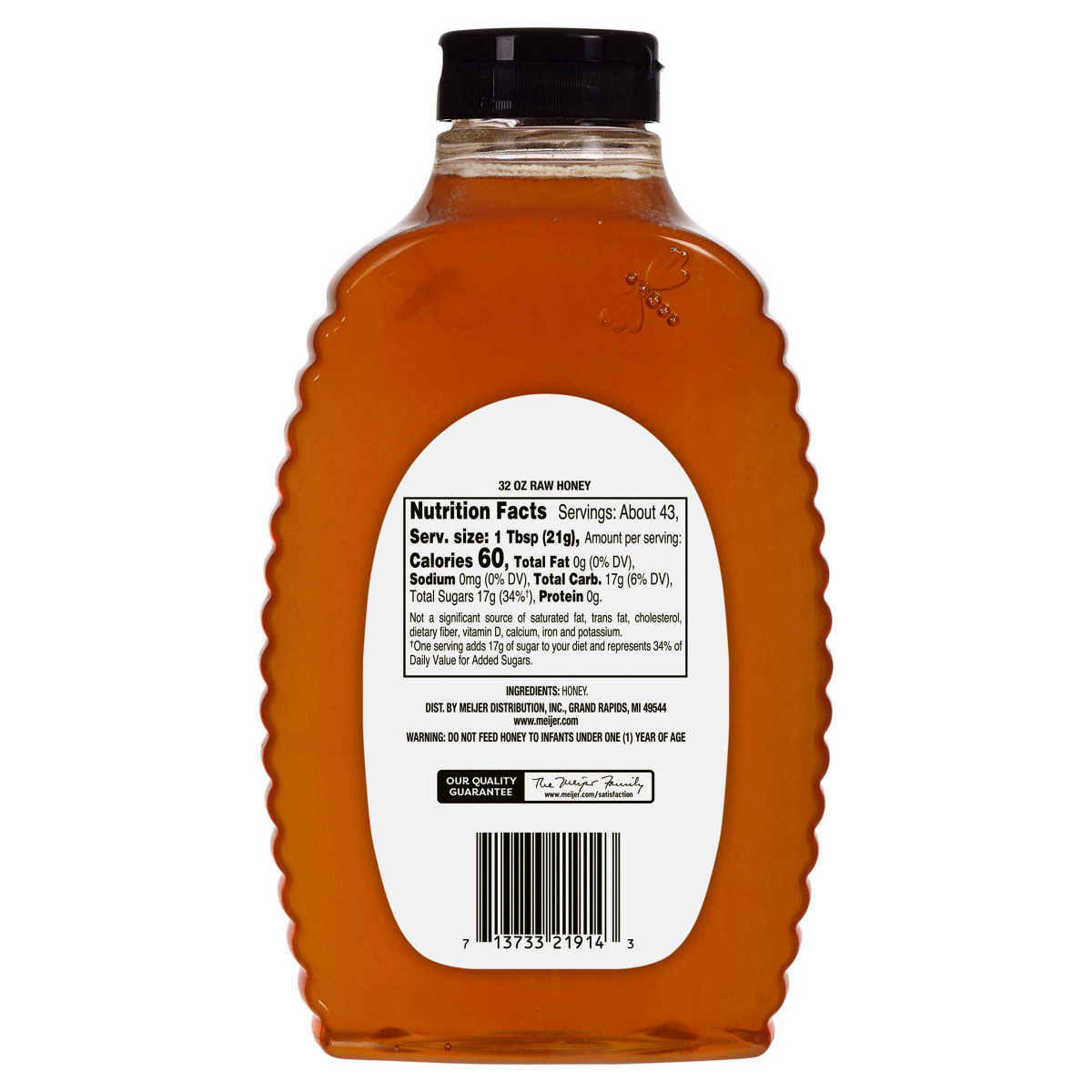 slide 2 of 2, Meijer Raw Honey, 32 oz
