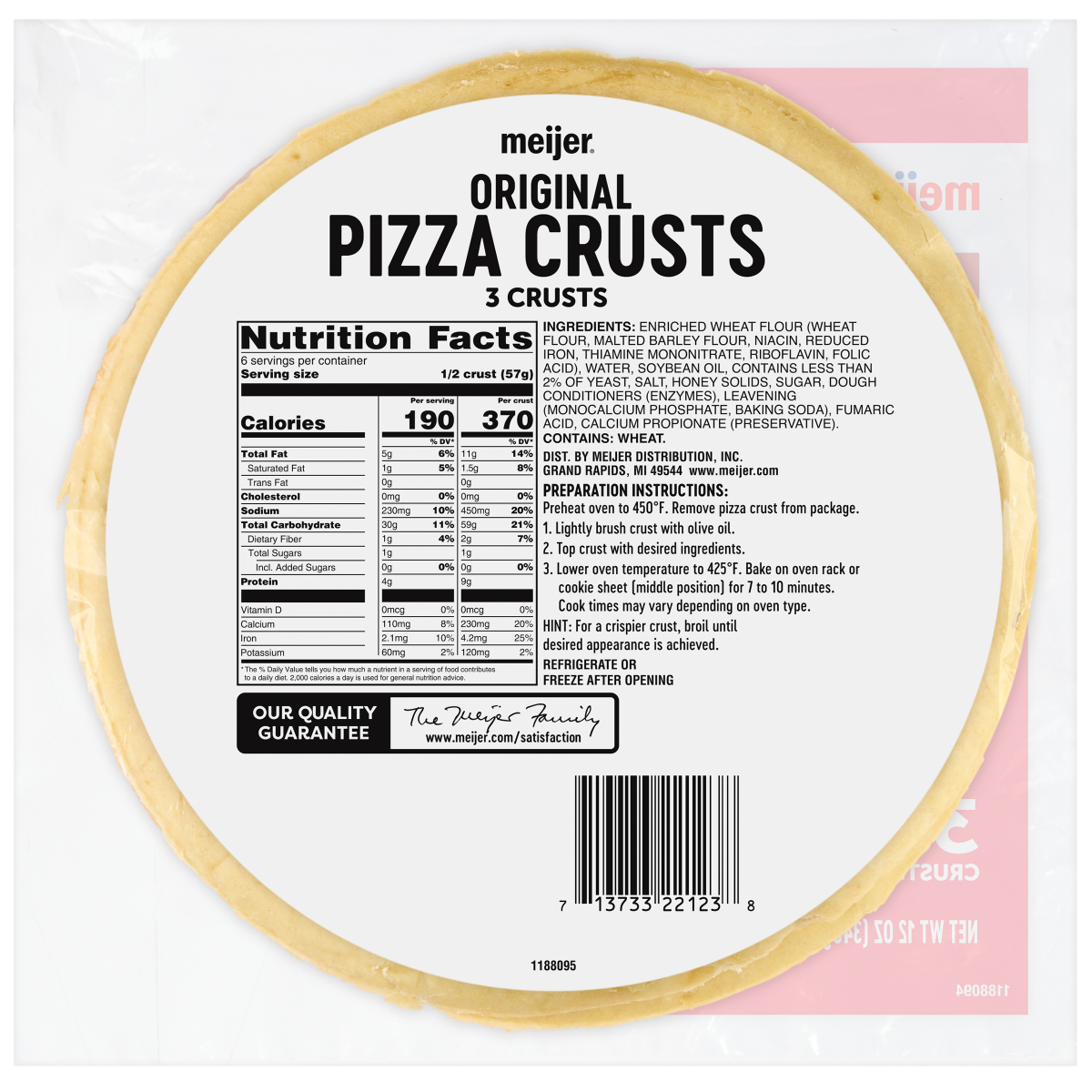 slide 2 of 2, Meijer Classic Pizza Crusts, 3 ct