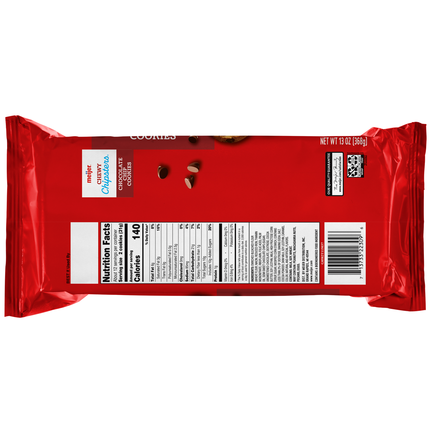 slide 2 of 2, Meijer Chewy Chipsters Chocolate Chip Cookies, 14 oz