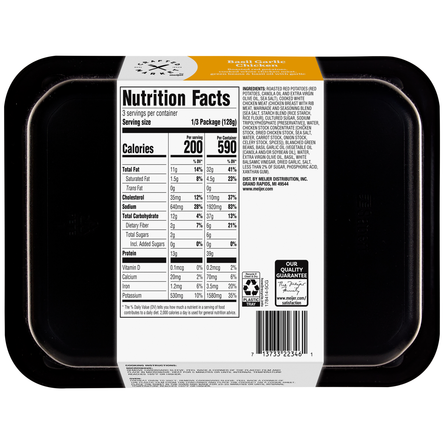 slide 2 of 6, Crafted Market by Meijer Basil Garlic Chicken, 13.5 oz