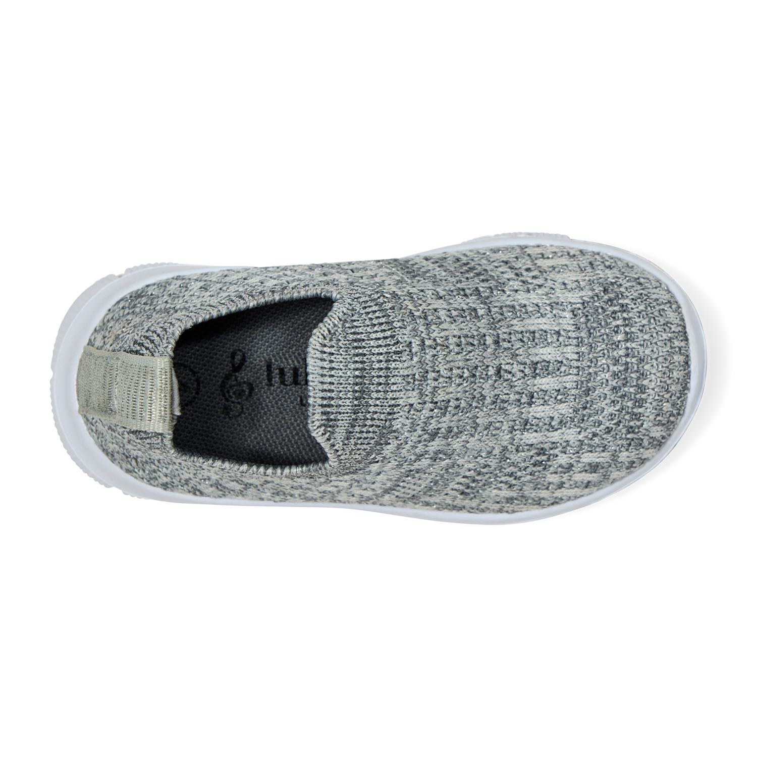 slide 4 of 4, Lullaby Lane Girl's Prewalk Knit Flex Sneakers, Grey, Size 6, Size 6