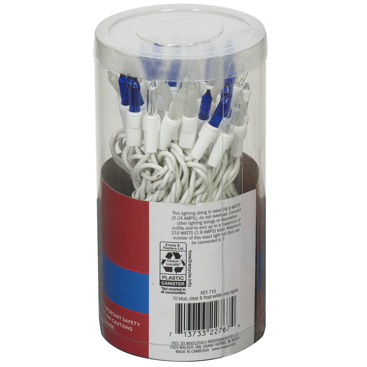 slide 2 of 2, December Home Blue/Clear/Frost White Mini Lights, 70 ct