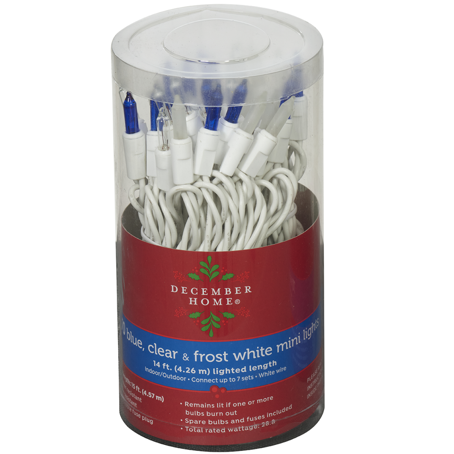 slide 1 of 2, December Home Blue/Clear/Frost White Mini Lights, 70 ct